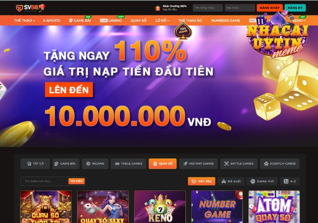 SV88 với vô vàn ưu điểm tuyệt vời