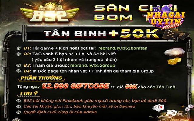 Khuyến mãi siêu hot tại B52club