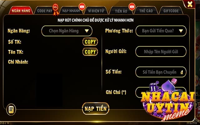 Nạp vốn vào tài khoản 009 để cá cược live casino 009