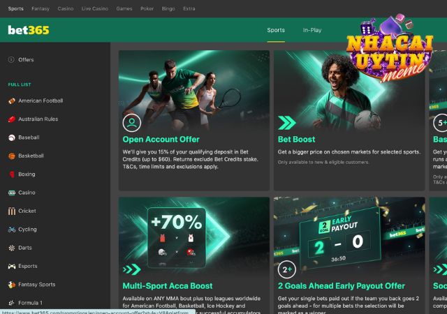 Hoạt động khuyến mãi Bet365 hấp dẫn