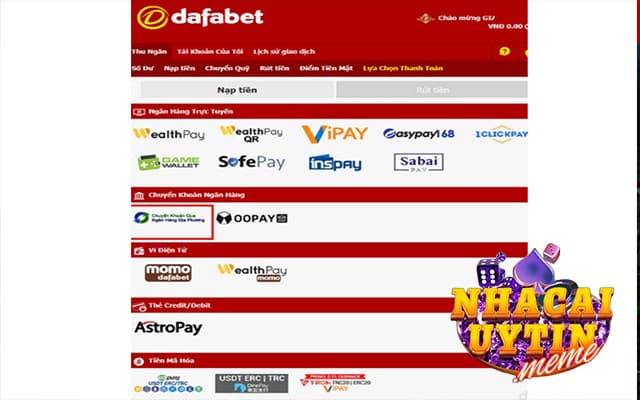 Quy trình Rút tiền Dafabet